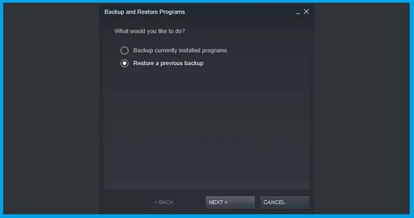 How to Restore Game Backup Results on Steam 1