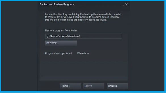 How to Restore Game Backup Results on Steam 2