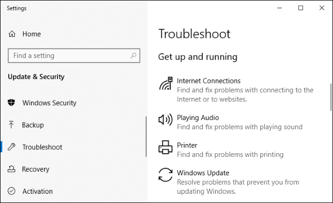 Try the Windows 10 Built-in Troubleshoot feature