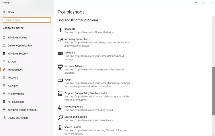 Try the Windows 10 Built-in Troubleshoot